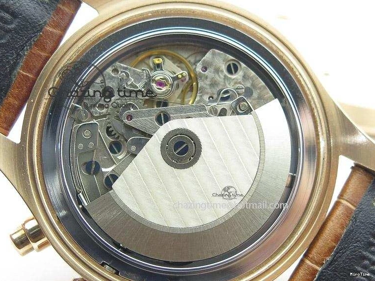 MIROTIME 0131 Youthful Pilot Chrono RG 3878 Gray Dial on Light Brown Leather Strap A 7394